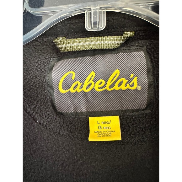 Cabelas Mens Black Full Zip Fleece Jacket L Reg Outdoor Warm Layer Gorpcore Work - Picture 5 of 12